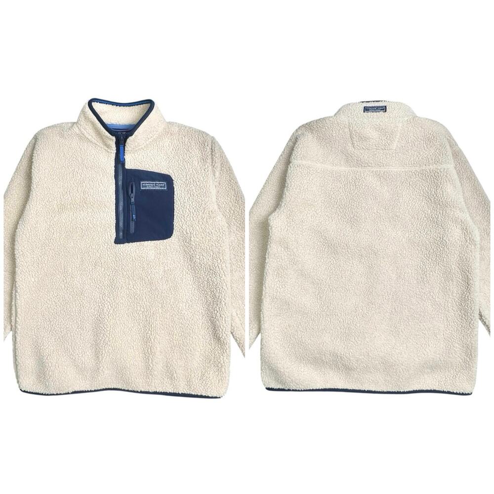 Vineyard Vines | Youth | Stillwater Sherpa Fleece Quarter Zip Pullover | Large